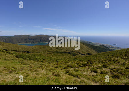 Lagoa do fogo a agua de pau stratovulcano, São Miguel, Azzorre, Portogallo Foto Stock