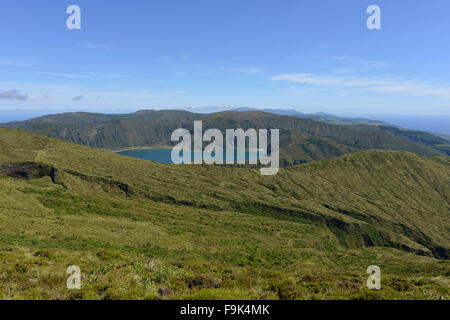 Lagoa do fogo a agua de pau stratovulcano, São Miguel, Azzorre, Portogallo Foto Stock