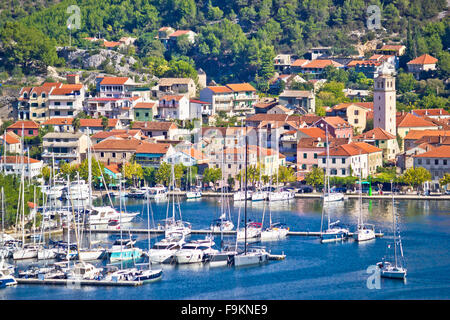 Città di Skradin sul fiume Krka, Dalmazia, Croazia Foto Stock