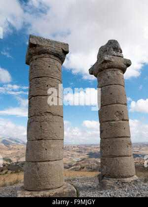 Tumulo Karakus, Kahta, Adıyaman, Anatolia sud-orientale, in Turchia. Foto Stock