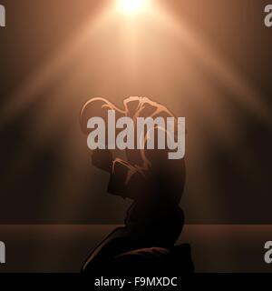 Pregando Monaco con raggi da sopra. Illustrazione colorata. Illustrazione Vettoriale