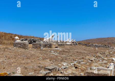 Sito archeologico sull isola di Delos, vicino a Mykonos Foto Stock