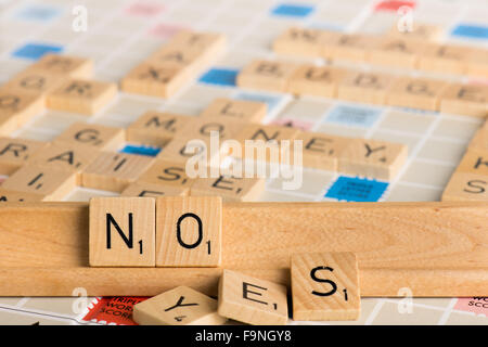 Scrabble - NO SÌ Foto Stock