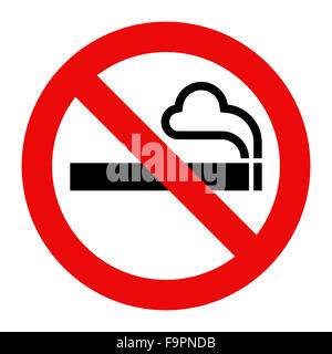 Vietato fumare. Vietato fumare simbolo isolato su sfondo bianco Foto Stock