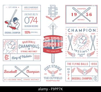 Vettore badge di Baseball e delle icone Illustrazione Vettoriale