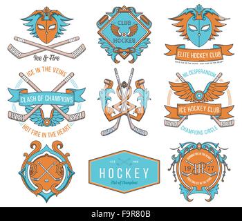 Vettore di Hockey su ghiaccio badges per qualsiasi impiego Illustrazione Vettoriale