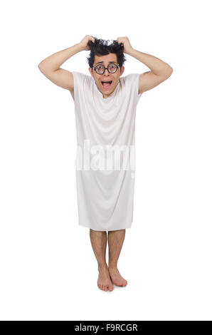 Funny Man che soffre di un disturbo mentale Foto Stock