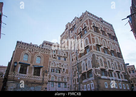 La città vecchia di Sana'a, il più antico abitato continuamente e popolosa città nel mondo, Yemen, Patrimonio Mondiale dell Unesco Foto Stock