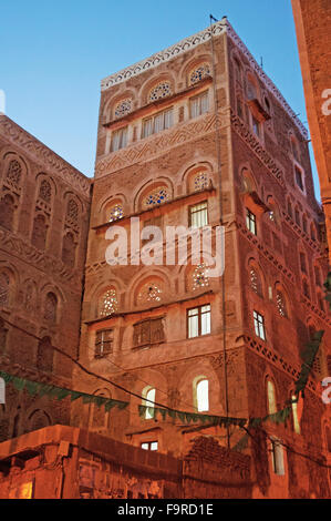 La città vecchia di Sana'a, il più antico abitato continuamente e popolosa città nel mondo, Yemen, Patrimonio Mondiale dell Unesco Foto Stock