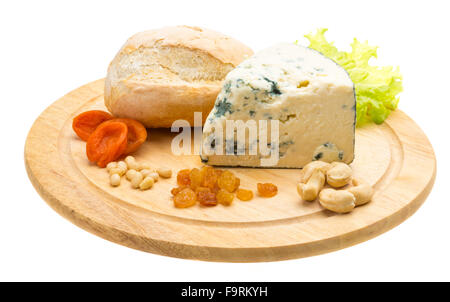 Fetta di formaggio blu Foto Stock