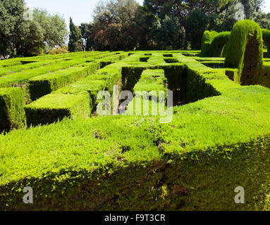 Vista dettagliata del labirinto presso il Parc del Laberint d'Horta di Barcellona. La Catalogna, Spagna Foto Stock