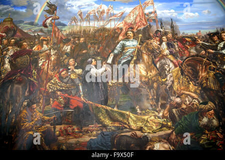 Dipinto di Jan Matejko nella Sala Sobieski nel Museo del Vaticano che mostra la vittoria della austriaca/polacco eserciti. Foto Stock