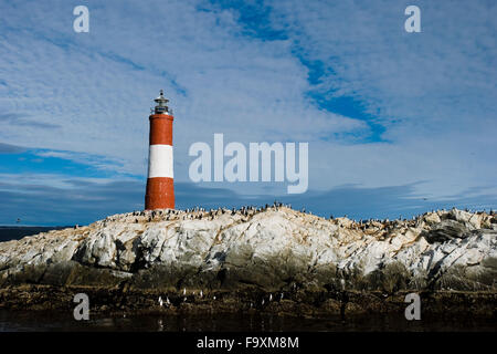 Faro alla fine del mondo, il Canale di Beagle, Ushuaia, Tierra del Fuego, Argentina, Patagonia, Sud America Foto Stock