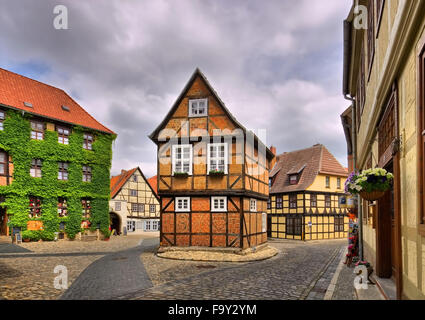 Quedlinburg Altstadt - Qedlinburg città vecchia 03 Foto Stock