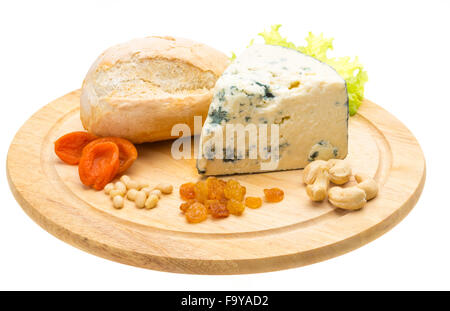 Fetta di formaggio blu Foto Stock