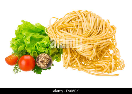 Tagliatelle all'uovo crudo Foto Stock