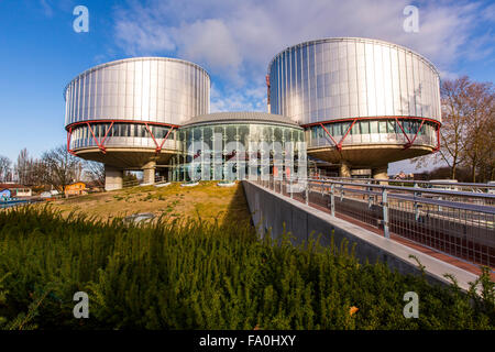 Edificio della Corte europea dei diritti dell' uomo di Strasburgo, Alsazia, Francia Foto Stock