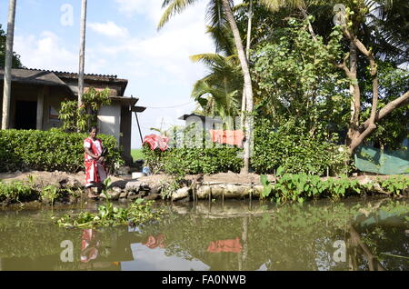 Alleppey, è la sede amministrativa del distretto di Alappuzha del Kerala, stato dell India meridionale lungo il mare Arabico coast Foto Stock