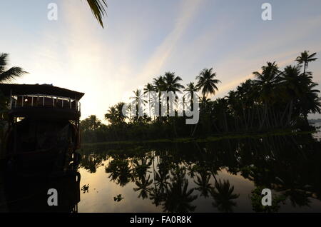 Alleppey, è la sede amministrativa del distretto di Alappuzha del Kerala, stato dell India meridionale lungo il mare Arabico coast Foto Stock