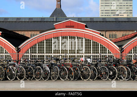 Biciclette in Copenhagen Foto Stock