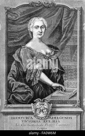 Luise Adelgunde Victorie Gottsched, 1713 - 1762, un poeta tedesco e traduttore, Foto Stock