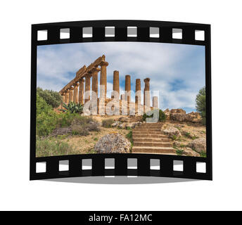 Il Tempio di Giunone, Tempio di Hera, è stato costruito circa 460 a 450 BC, la Valle dei Templi, Agrigento, Sicilia, Italia, Europa Foto Stock