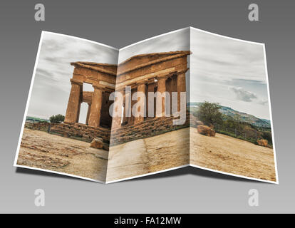 Il Tempio della Concordia è stato costruito circa 440 a 430 BC, la Valle dei Templi, Valle dei Templi, Agrigento, Sicilia, Italia, Europa Foto Stock