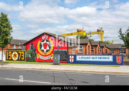 Lealisti angolo libertà in East Belfast murales Foto Stock