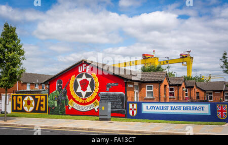 Lealisti angolo libertà in East Belfast murales Foto Stock