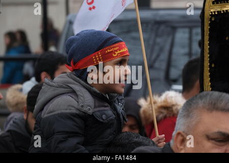 I musulmani sciiti arbaeen annuale processione London Dec 2015 Foto Stock