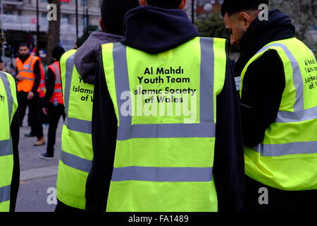 I musulmani sciiti arbaeen annuale processione London Dec 2015 Foto Stock