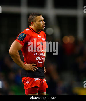 Aviva Stadium, Dublino, Irlanda. Xix Dec, 2015. European Champions Cup. Leinster rispetto a Tolone. Bryan Habana (Tolone). Credito: Azione Sport Plus/Alamy Live News Foto Stock