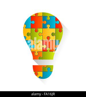 Idea lampada Sfondo puzzle Illustrazione Vettoriale