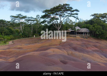 Le terre colorate (Terres des sept couleurs) nella luce solare indiretta in Mauritius Foto Stock