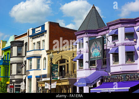 La vibrante Adams Morgan Neighborhood di Washington DC, Stati Uniti d'America Foto Stock