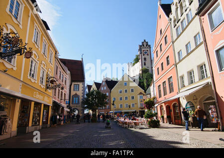 Di scena a la città vecchia a Fussen, Germania Foto Stock