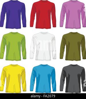 Uomo a maniche lunghe t-shirt Illustrazione Vettoriale