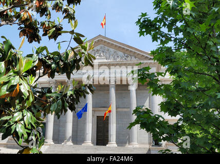 Congresso dei deputati spagnolo a Madrid Foto Stock