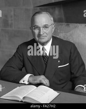 Harry S Truman, fu il trentatreesimo Presidente degli Stati Uniti (1945-53). Foto Stock