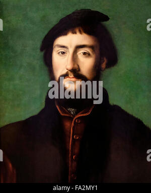 Ritratto di Jean de Dinteville (Ambasciatore di Francia presso la corte di Enrico VIII) - Ambrosius Benson, 1540 circa Foto Stock