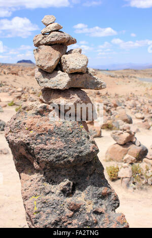 Cairn che assomiglia a una faccia di profilo, Perù Foto Stock