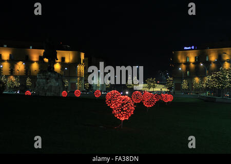 Tempo di Natale a Tirana, Albania Foto Stock