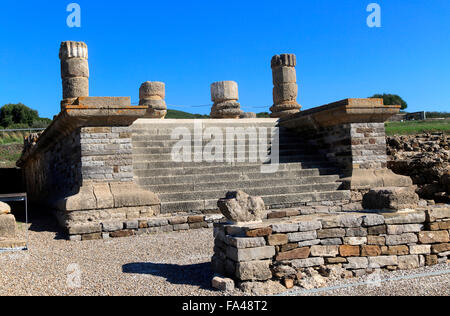 Tempio passi a Baelo Claudia sito romano, la provincia di Cadiz Cadice, Spagna Foto Stock