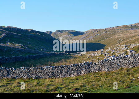 Scenario di calcare vicino a Malham Cove nel Yorkshire Dales, England, Regno Unito Foto Stock