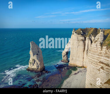 Famosa Etretat arch rock, Francia Foto Stock