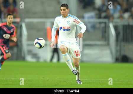 Bordeaux, Francia. Xx Dec, 2015. Stade Bordeaux Atlantique. French League calcio 1. Bordeaux rispetto a Marsiglia. Abdelaziz BARRADA (OM) © Azione Sport Plus/Alamy Live News Foto Stock