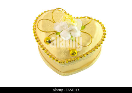 Cuore isolato di ceramica su sfondo bianco Foto Stock