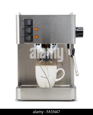Vista frontale della macchina per caffè con tazza Foto Stock