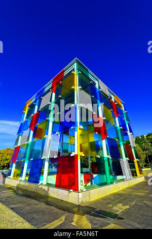 Malaga Spagna, colorata struttura in plexiglass Foto Stock