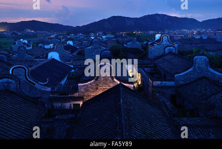 La contea di Guangdong della provincia Fogang Qingyuan City Yue Village panorama Foto Stock